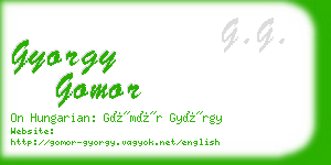 gyorgy gomor business card